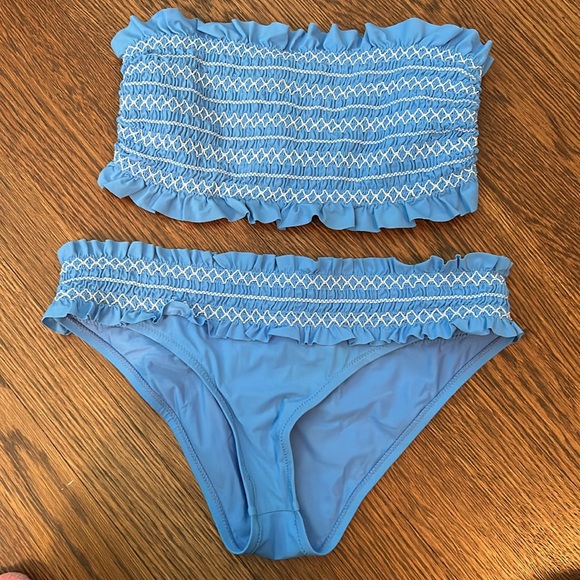 Tory Burch costs bandeau strapless smocked bikini swimsuit - Picture 7 of 7